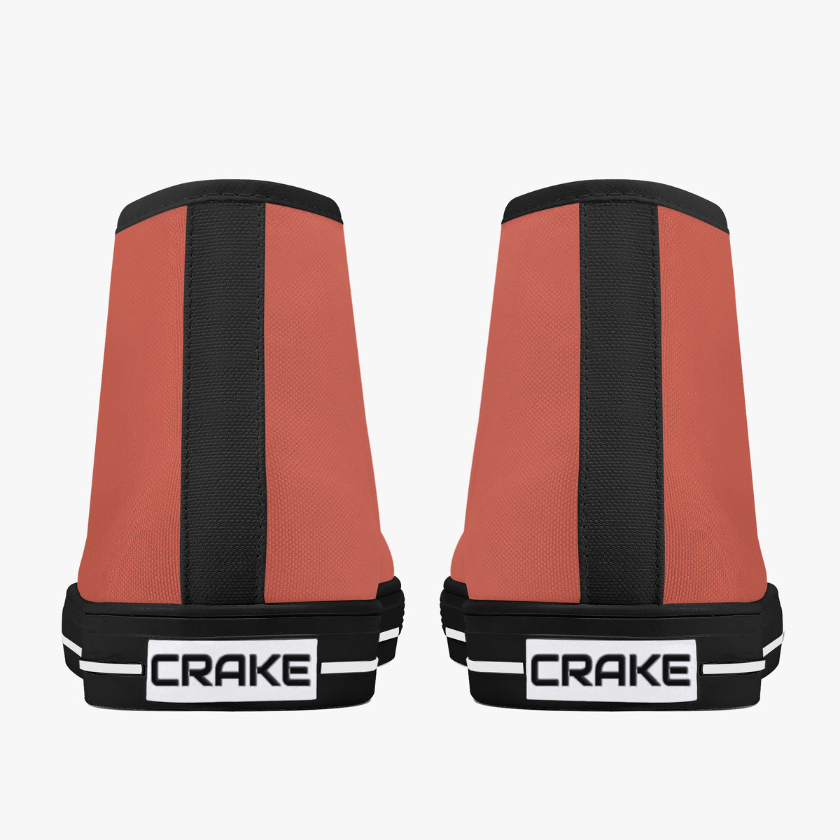 Crake High Top Orange laced custom prints canvas shoes