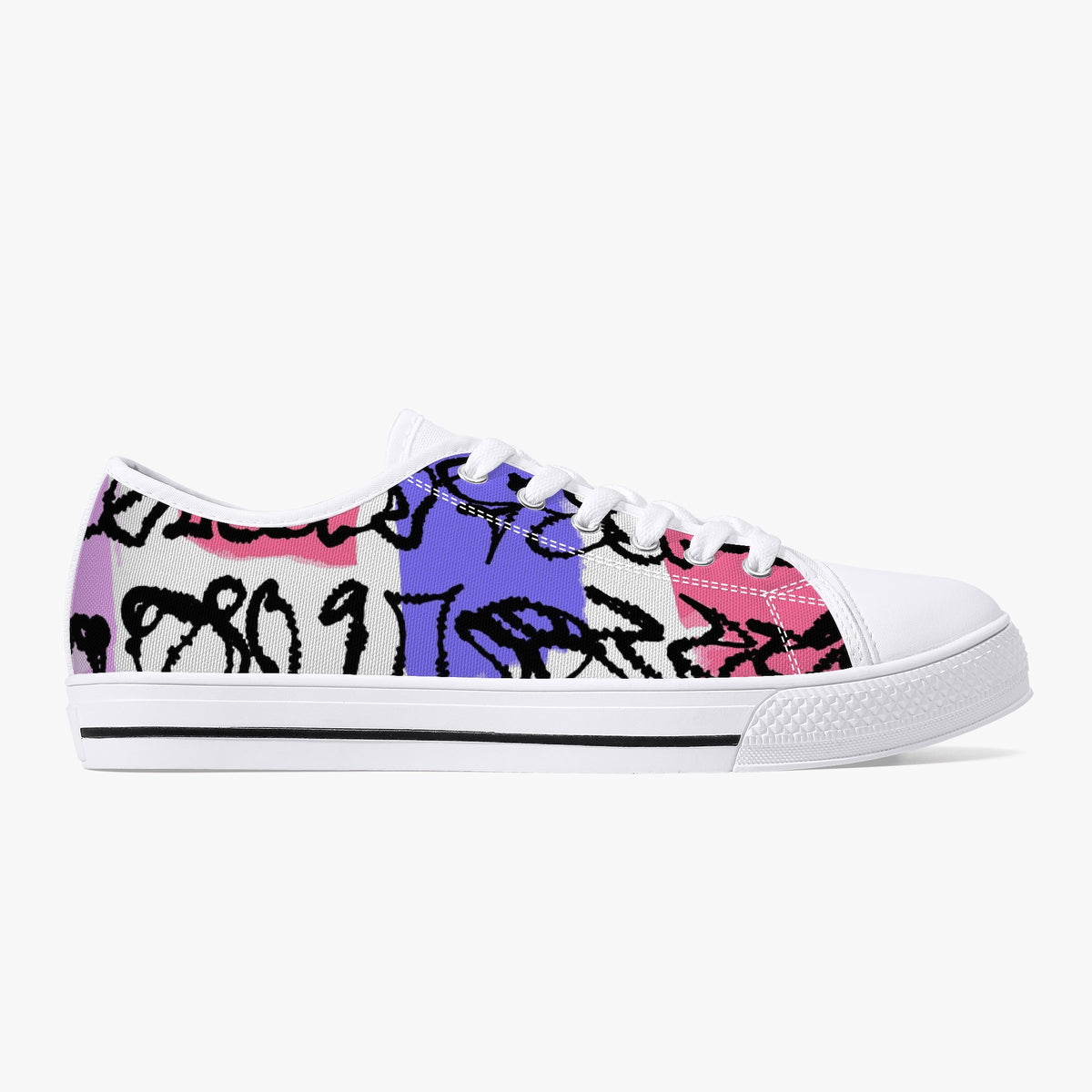 Crake Low Top Devilo laced custom prints canvas shoes