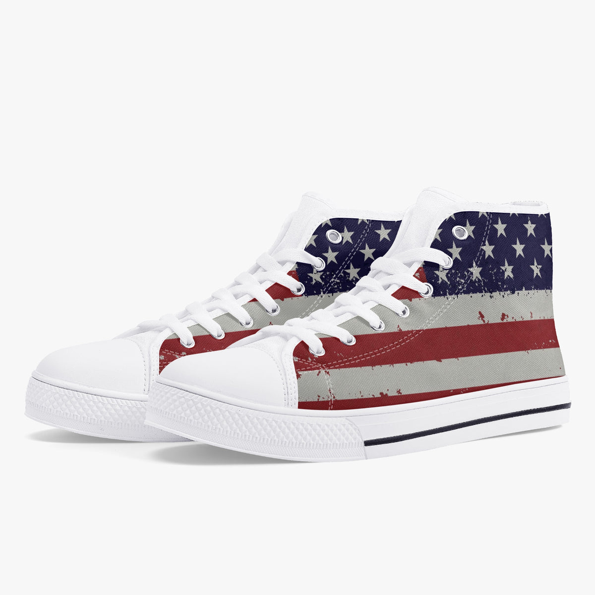 Crake High Top USA laced custom prints canvas shoes