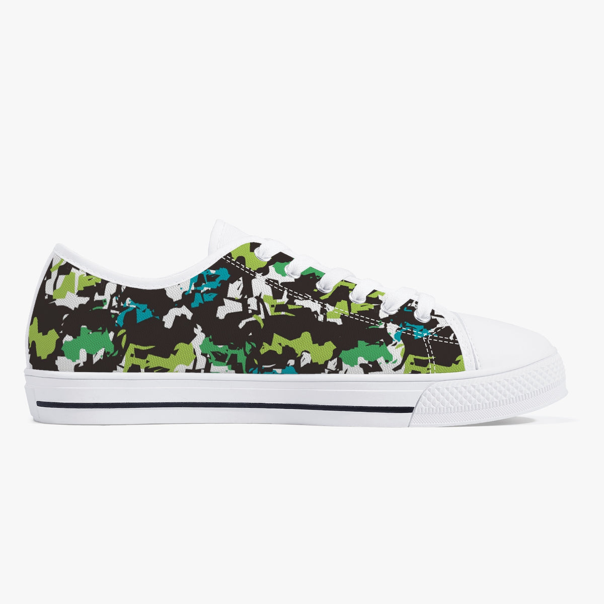 Crake Low Top Modern Art laced custom prints canvas shoes