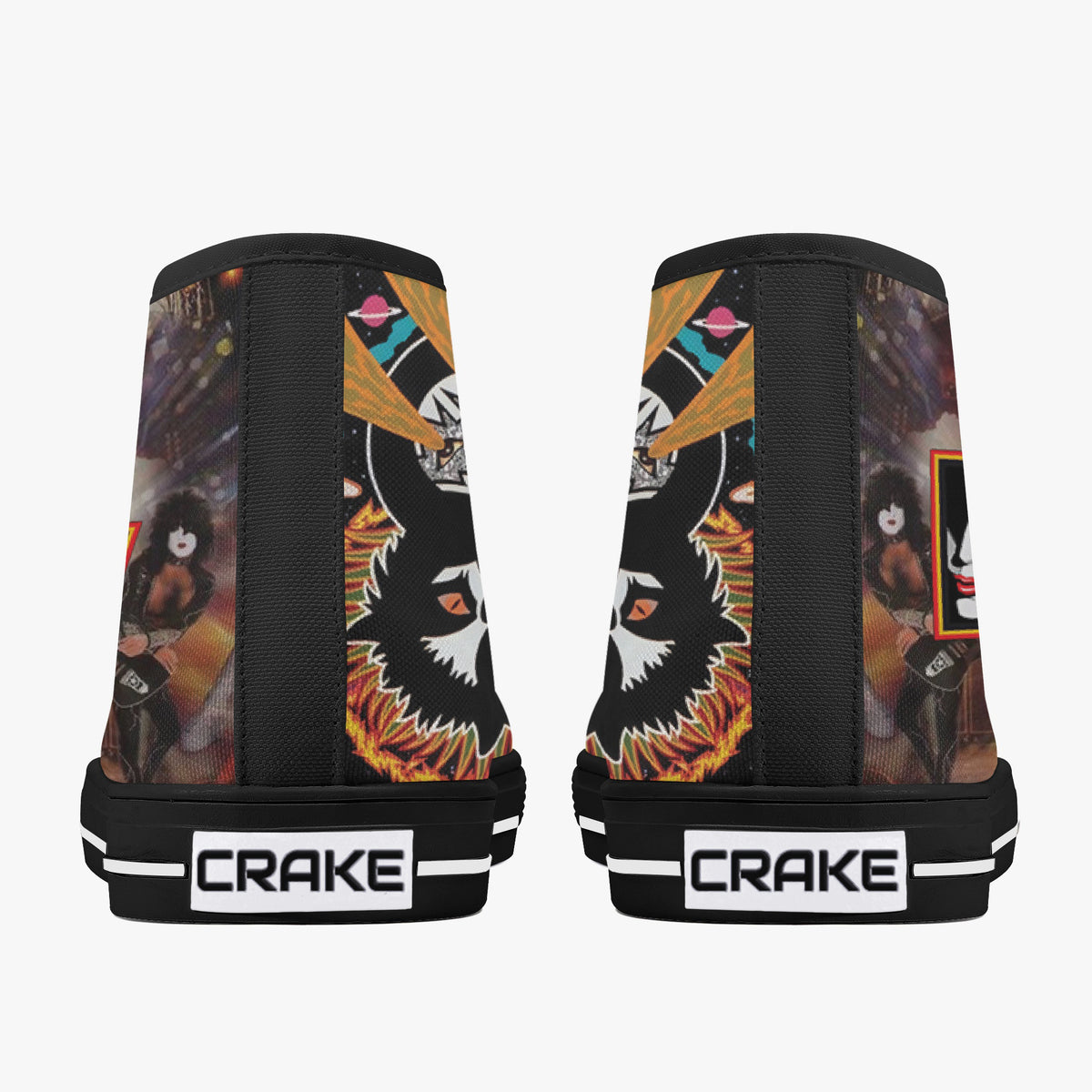 Crake High Top Kiss laced custom prints canvas shoes