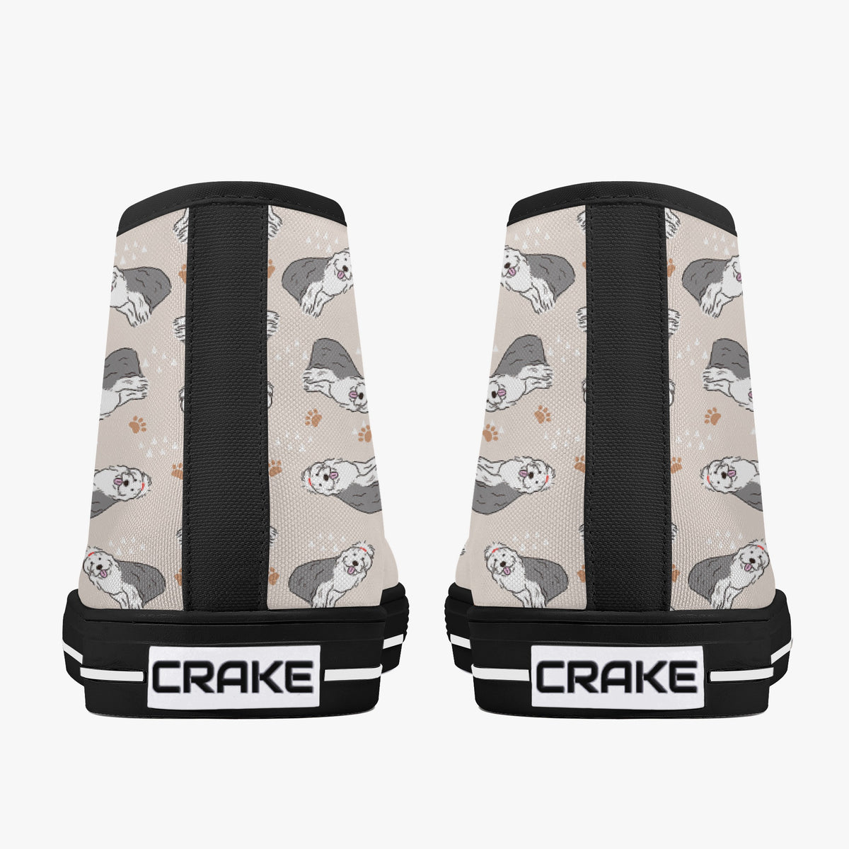 Crake High Top The White Dogs laced custom prints canvas shoes