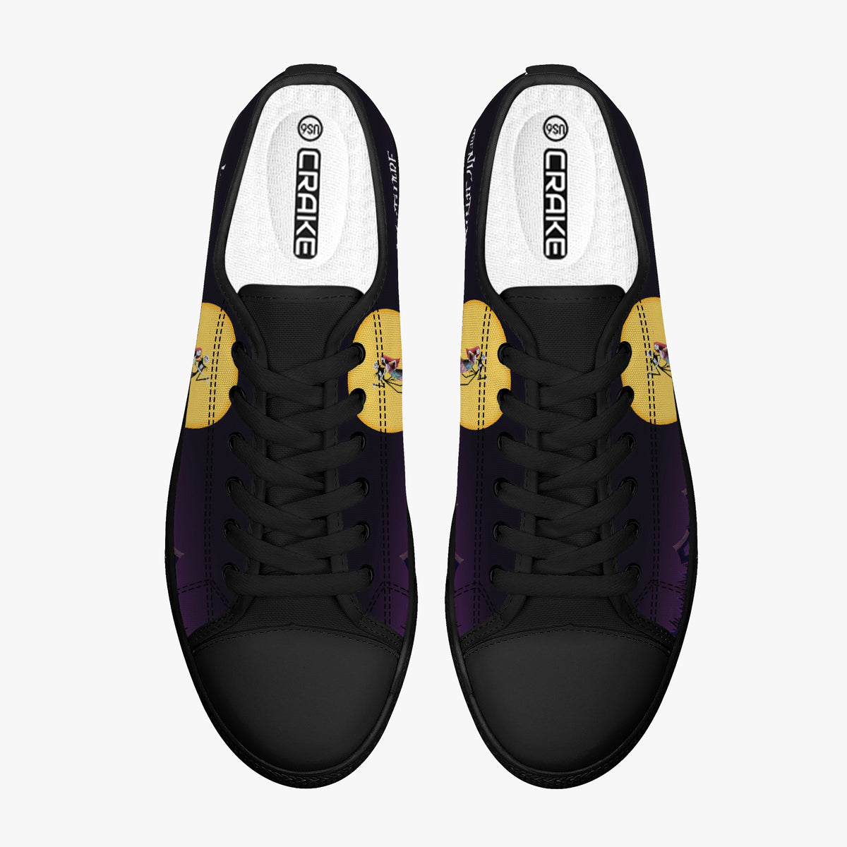 Crake Low Top Nightmare before Christmas laced custom prints canvas shoes