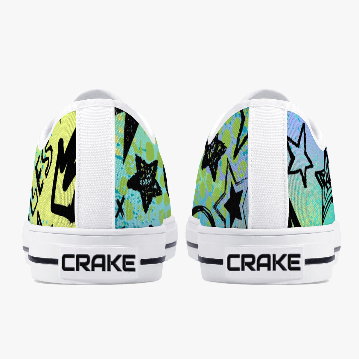 Crake Low Top FX Graffiti laced custom prints canvas shoes