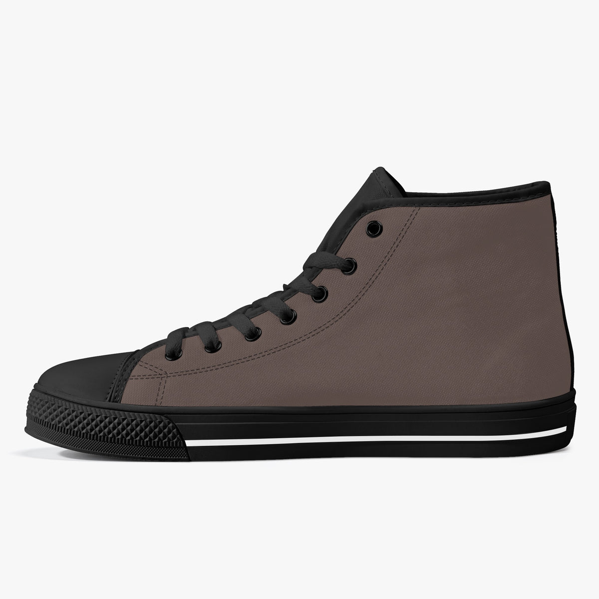 Crake High Top Cocoa laced high top plain color canvas shoes