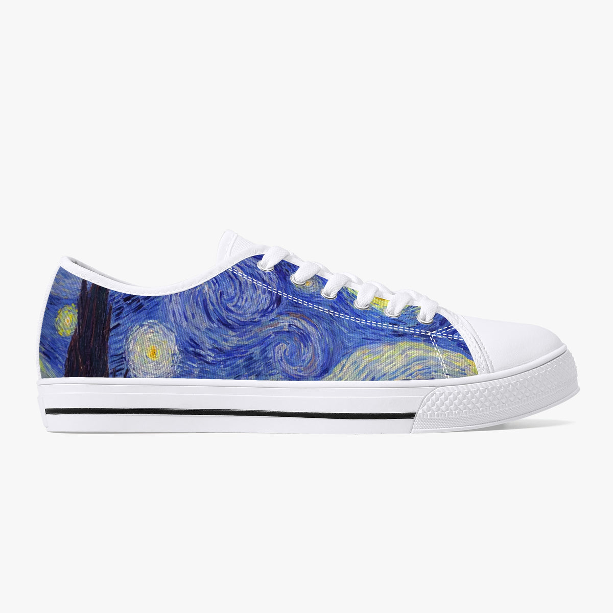 Crake Low Top Starry Night laced custom prints canvas shoes