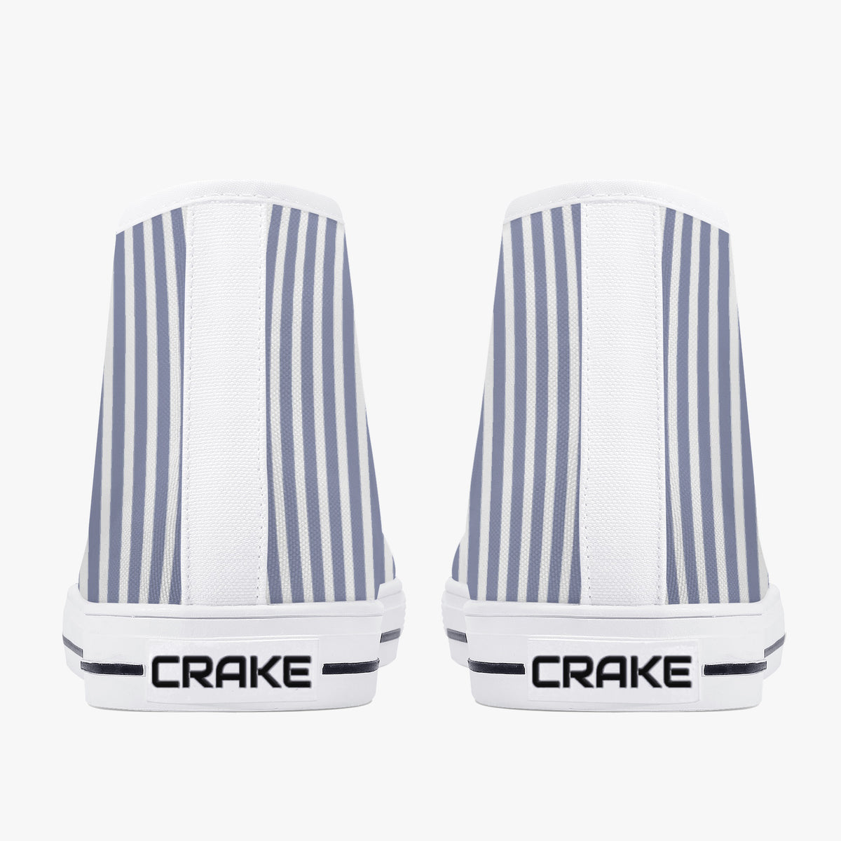 Crake High Top Grey Stripes laced custom prints canvas shoes