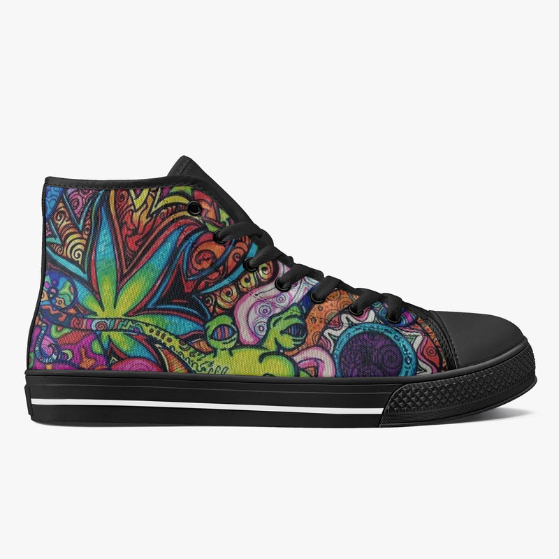 Crake High Top Green Ape laced custom prints canvas shoes at RM MYR289