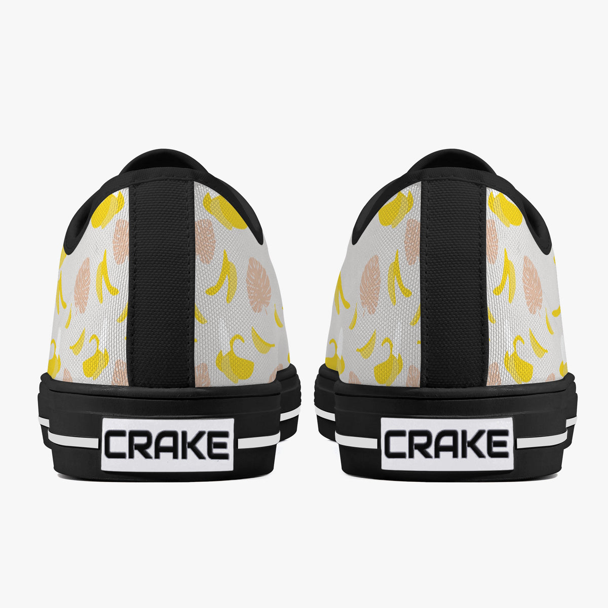 Crake Low Top Bananas laced custom prints canvas shoes