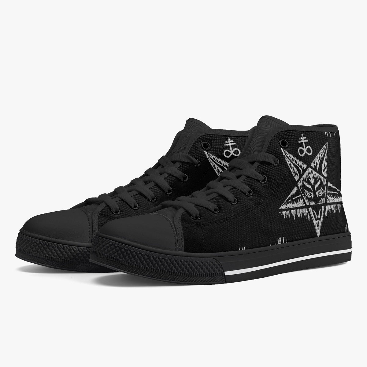 Crake High Top Voodoo laced custom prints canvas shoes