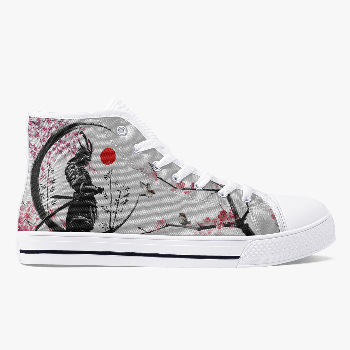 Crake High Top Samurai laced custom prints canvas shoes