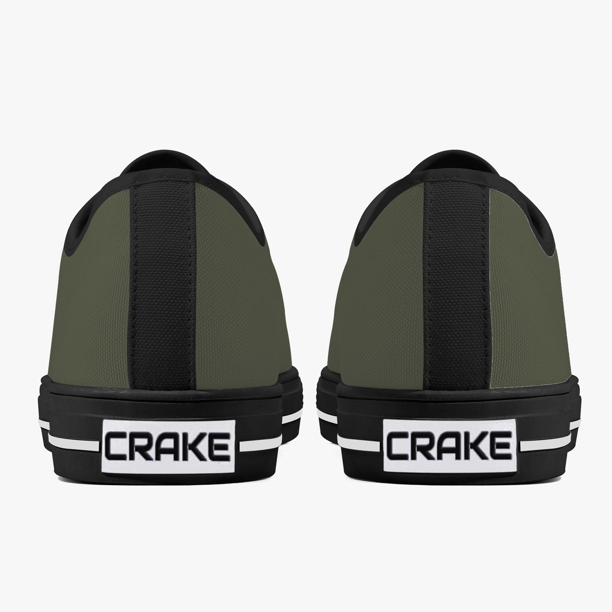 Crake Low Top Dark Green laced low top plain color canvas shoes