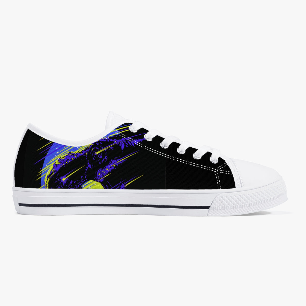 Crake Low Top T Rex laced custom prints canvas shoes