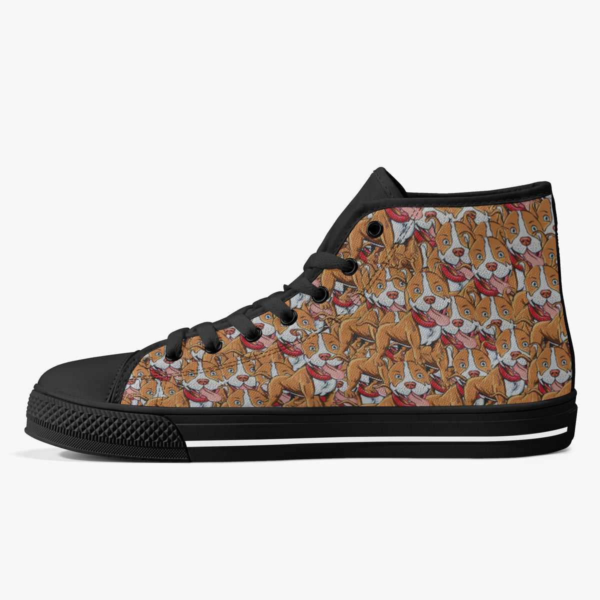 Crake High Top Pitbulls laced custom prints canvas shoes