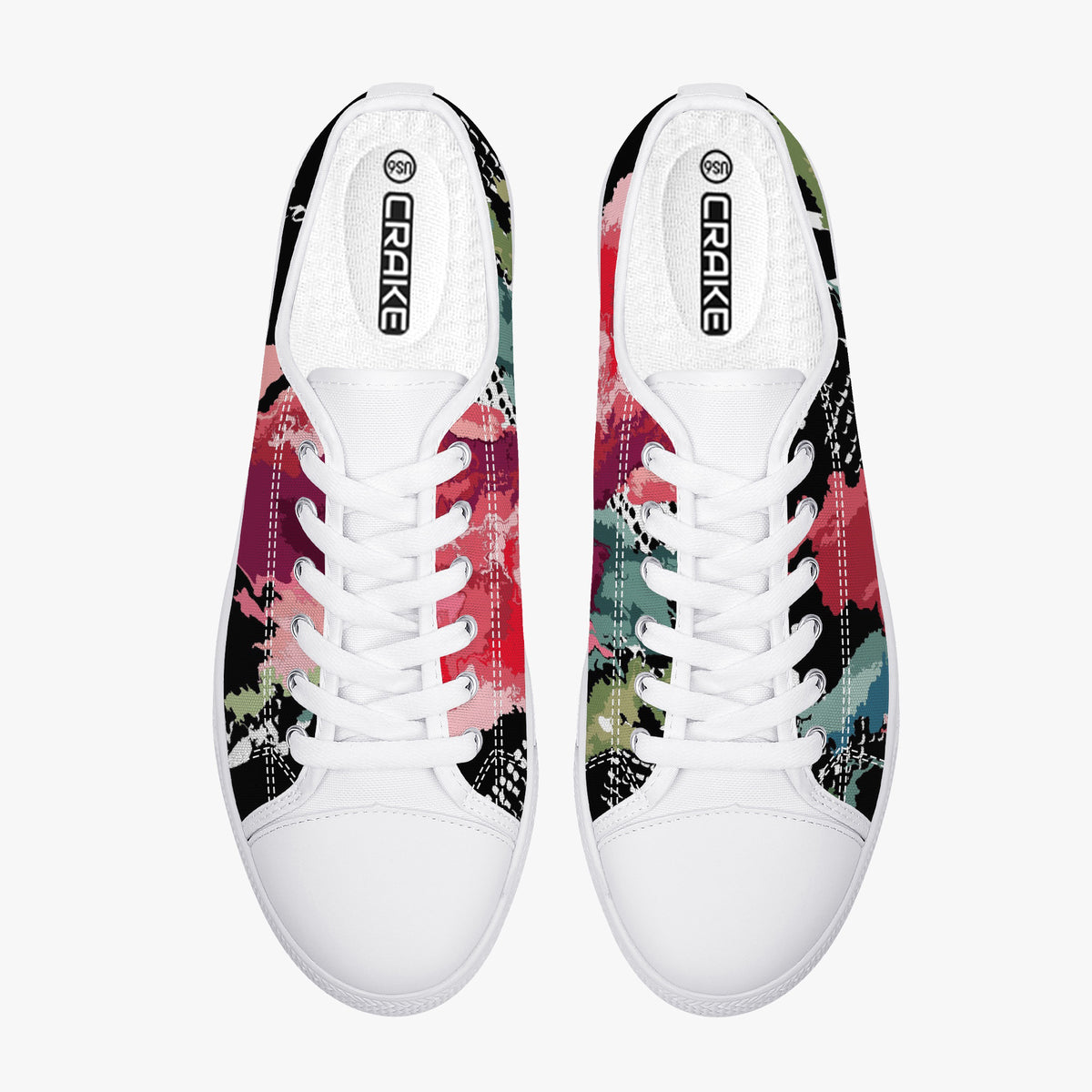 Crake Low Top Pontus laced custom prints canvas shoes
