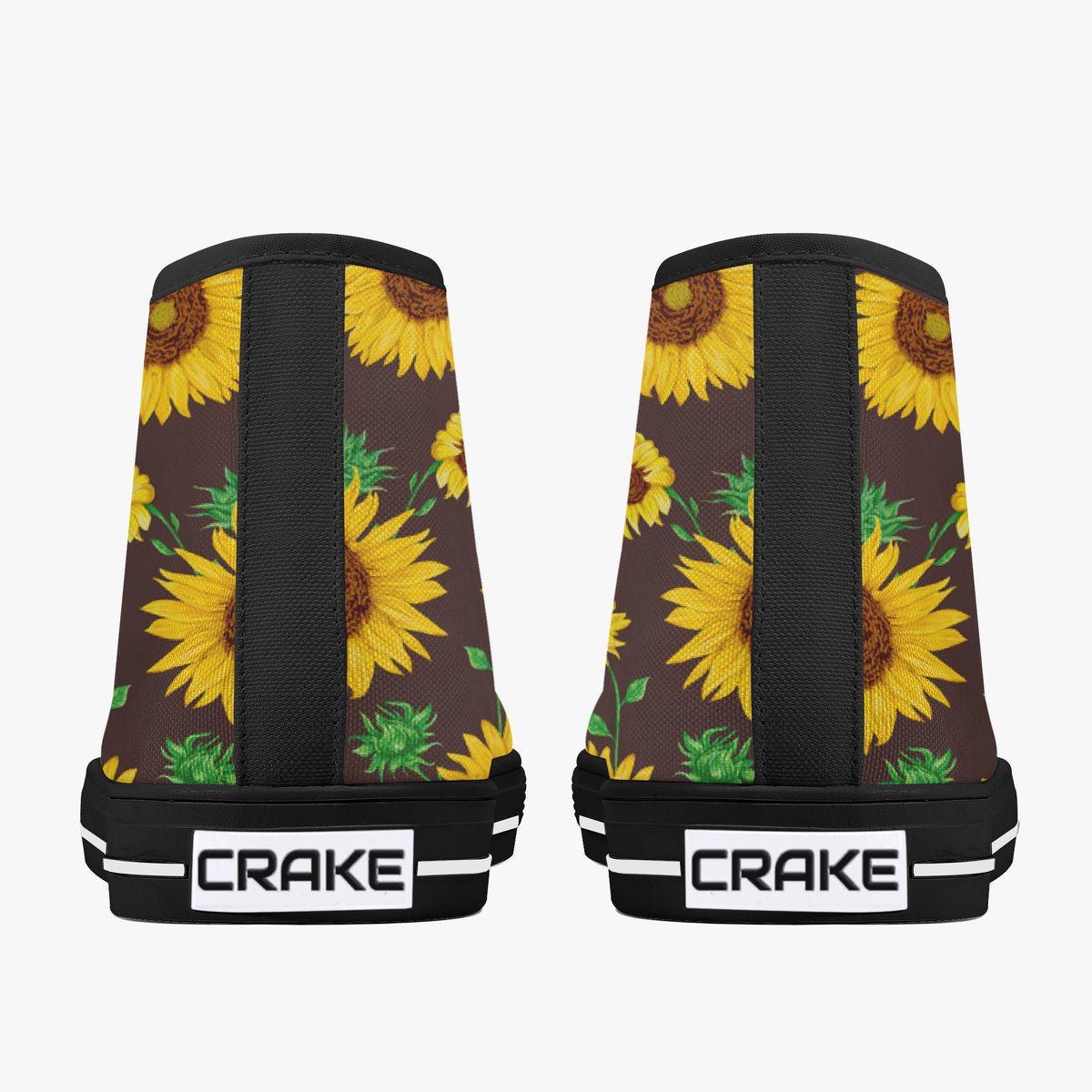 Crake High Top Sunflowers laced custom prints canvas shoes