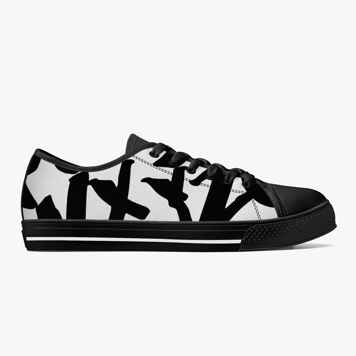 Crake Low Top Latin laced custom prints canvas shoes