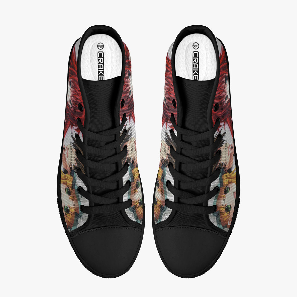 Crake High Top Japanese Anime laced custom prints canvas shoes