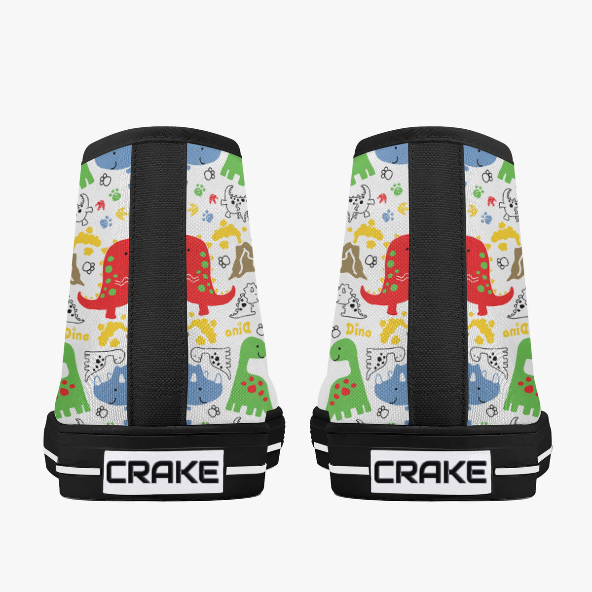 Crake High Top Little Dinosaurs 2 laced custom prints canvas shoes