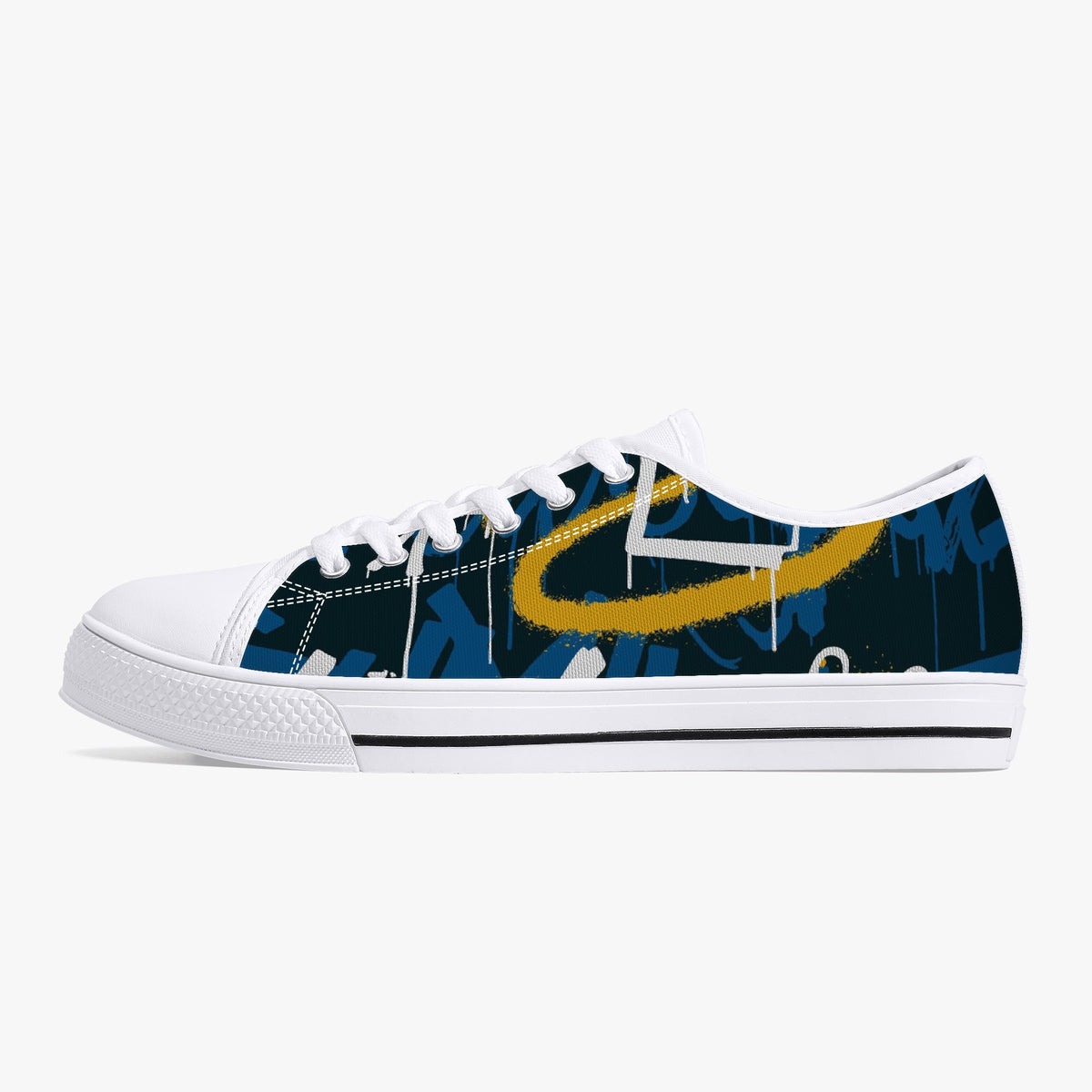 Crake Low Top Sunset laced custom prints canvas shoes