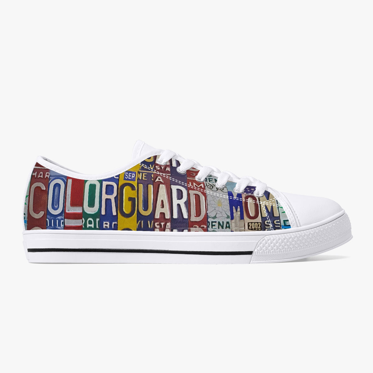 Crake Low Top Colorguard laced custom prints canvas shoes