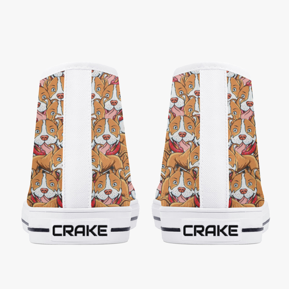 Crake High Top Pitbulls laced custom prints canvas shoes