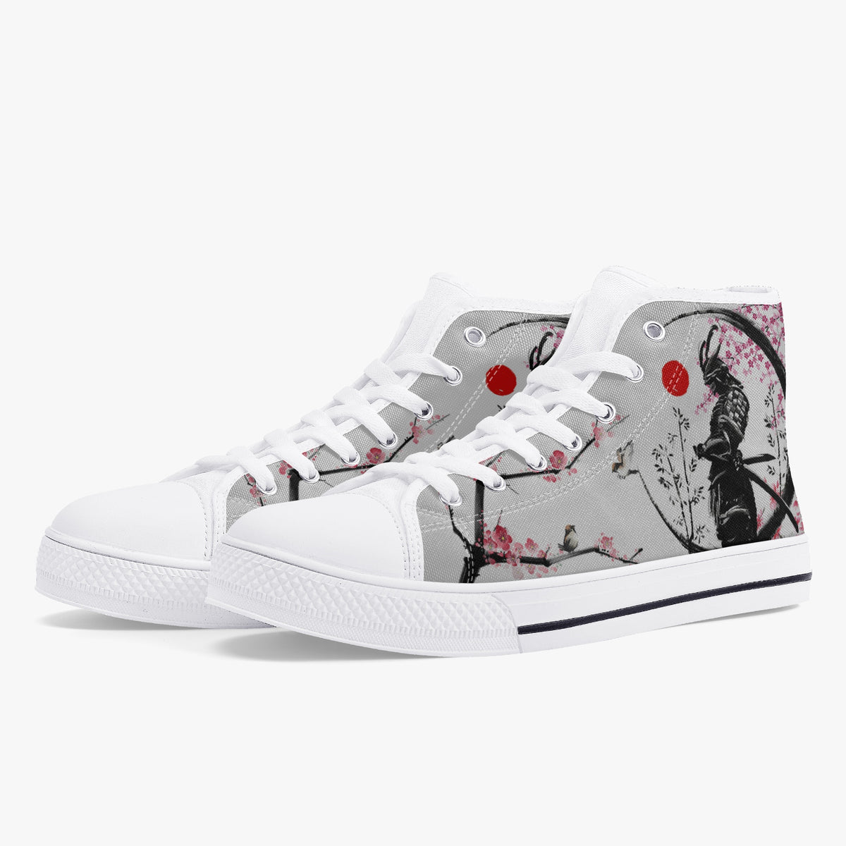 Crake High Top Samurai laced custom prints canvas shoes