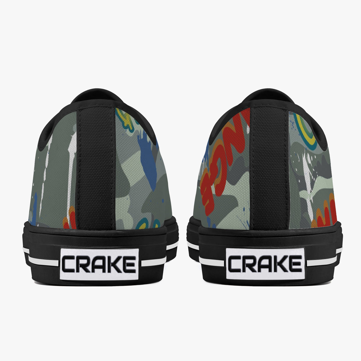 Crake Low Top Gradual laced custom prints canvas shoes