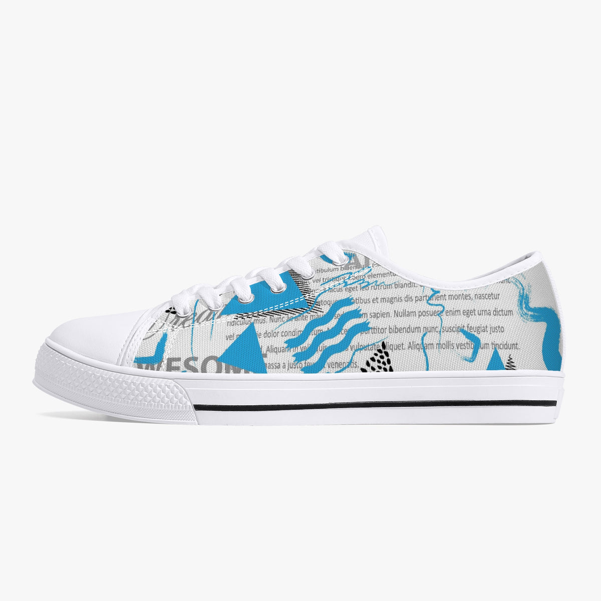 Crake Low Top Awesome Abstract laced custom prints canvas shoes