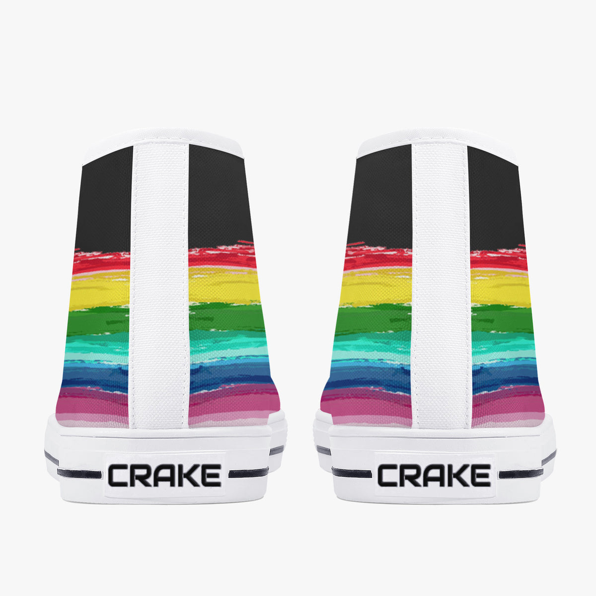 Crake High Top Rainbow 3 laced custom prints canvas shoes