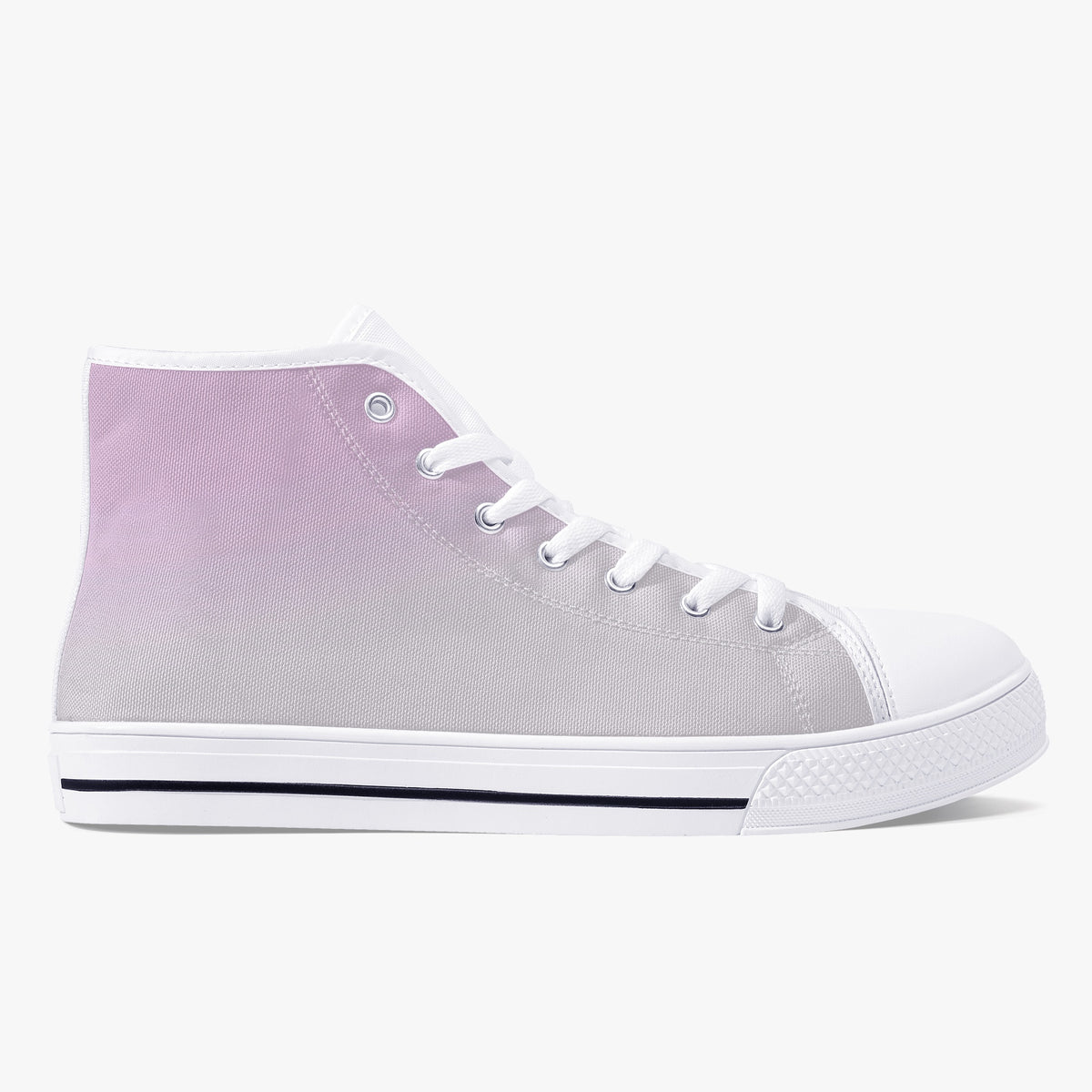 Crake High Top Light Purple Sneaker with white trim, opposite side view
