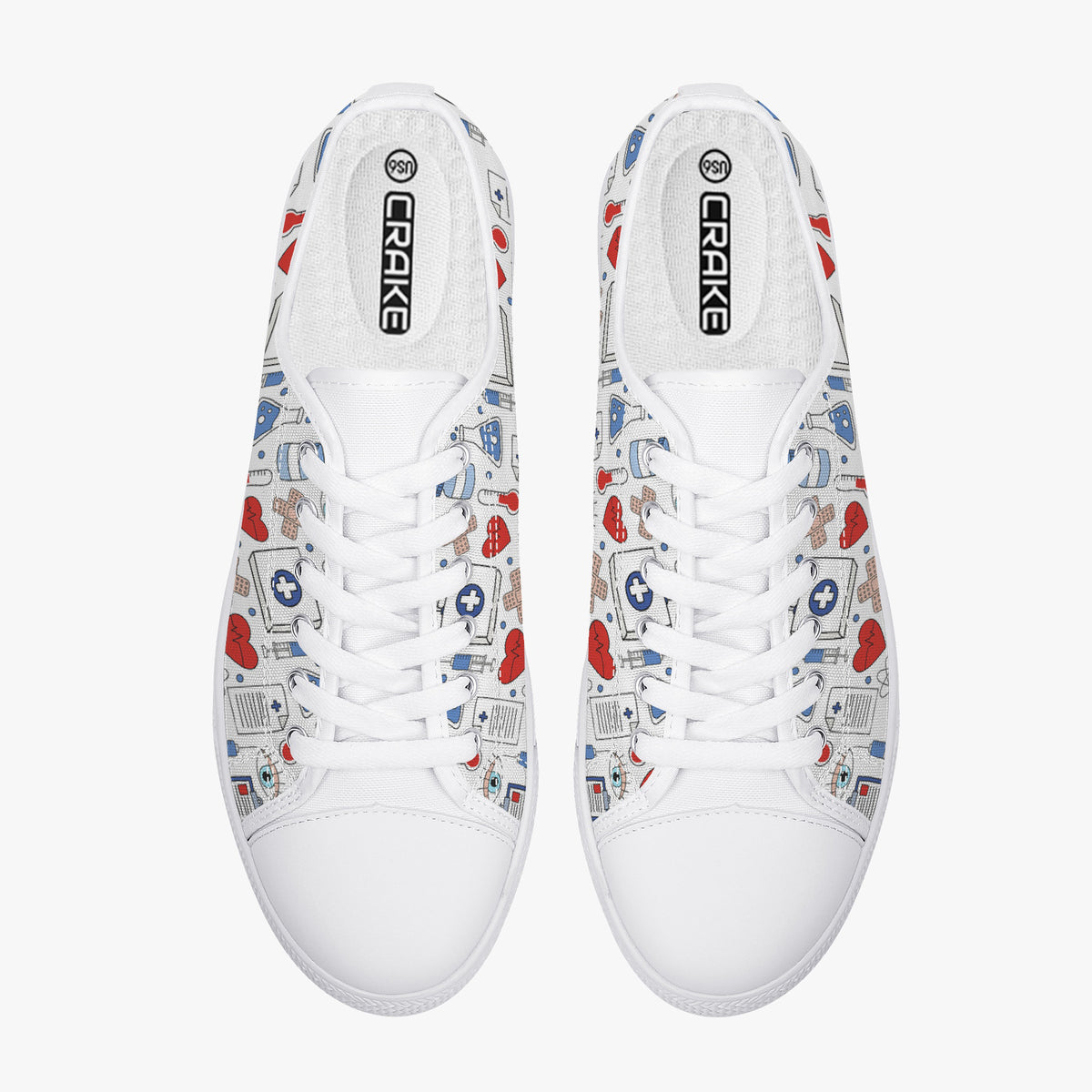 Crake Low Top William Hawks laced custom prints canvas shoes