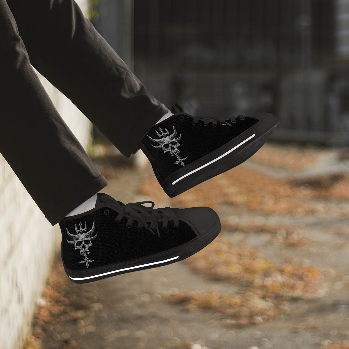 Crake High Top Hades laced custom prints canvas shoes