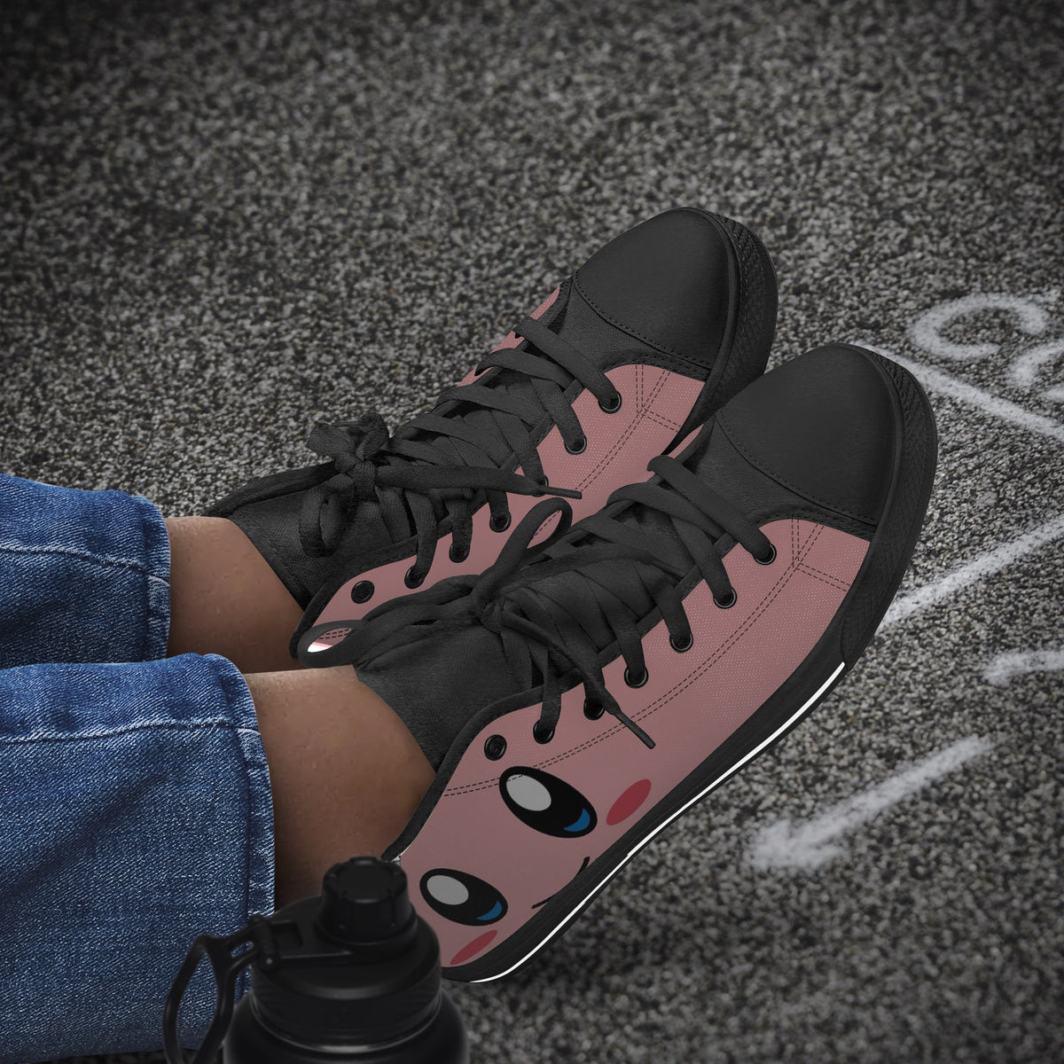 Crake High Top Smiley Face laced custom prints canvas shoes