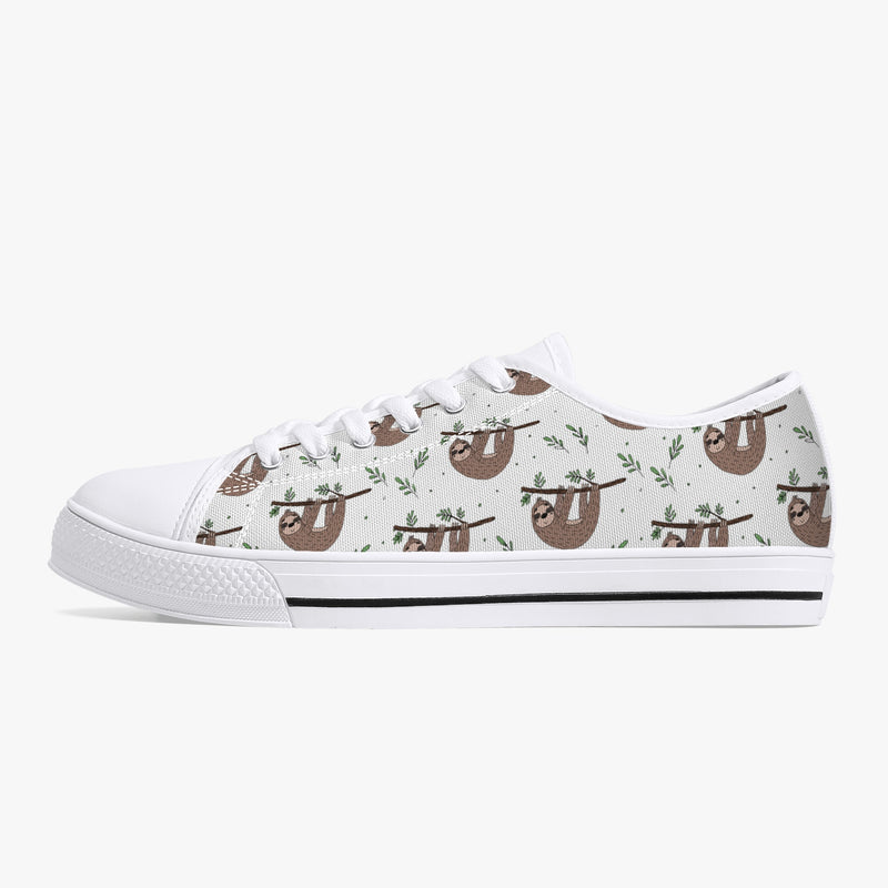 Crake Low Top Hanging Sloths laced custom prints canvas shoes at RM MYR289