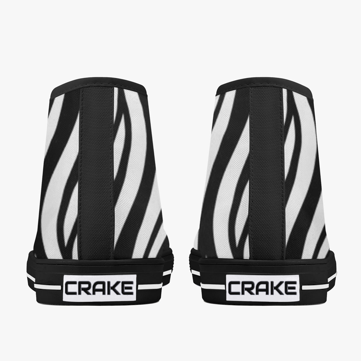 Crake High Top Zebra laced custom prints canvas shoes