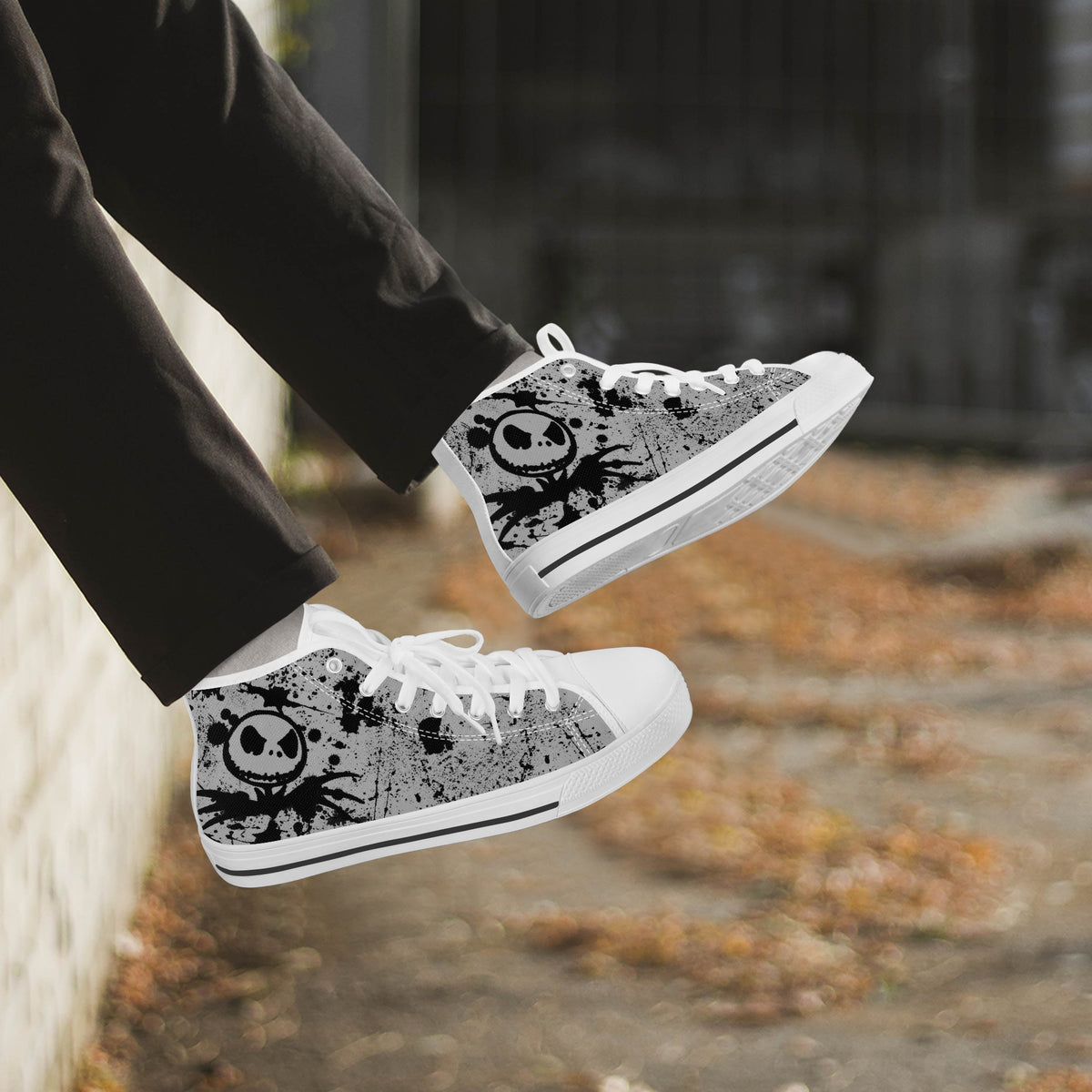Crake High Top Scarecrow laced custom prints canvas shoes