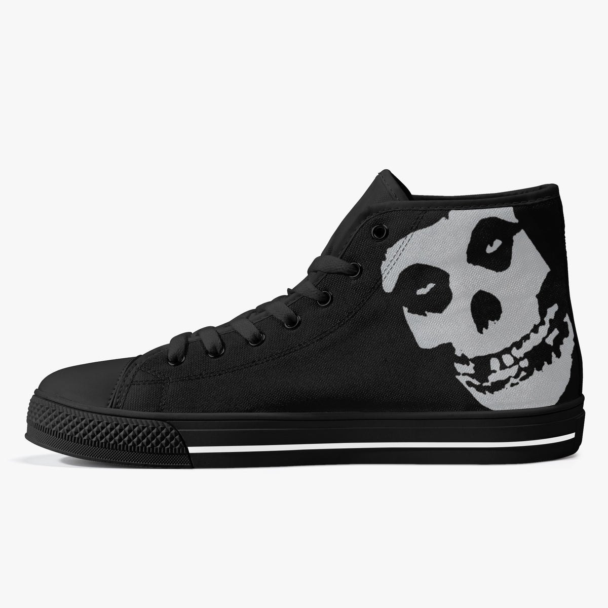 Crake High Top S1000 the Skull laced custom prints canvas shoes