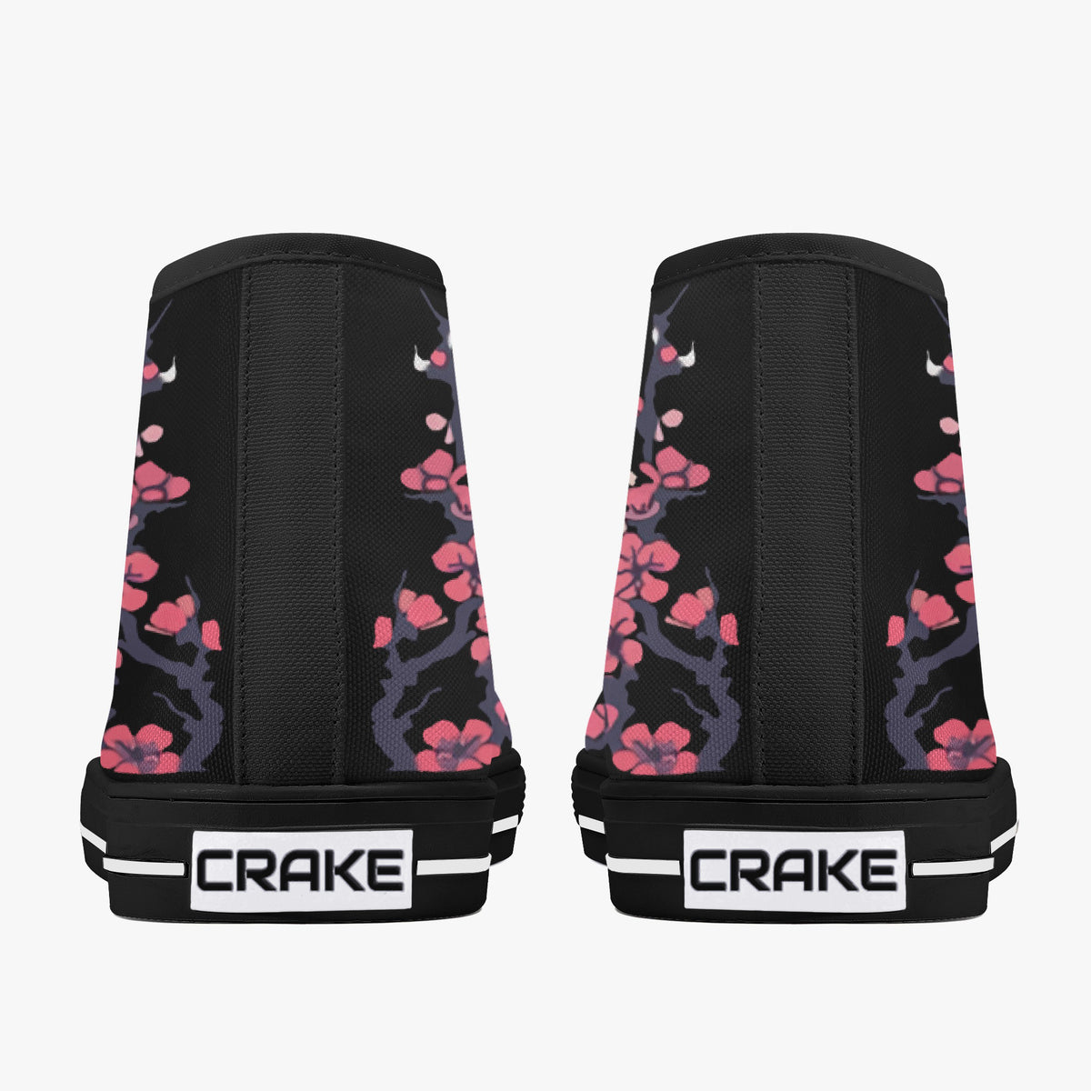 Crake High Top Sakura Tree laced custom prints canvas shoes