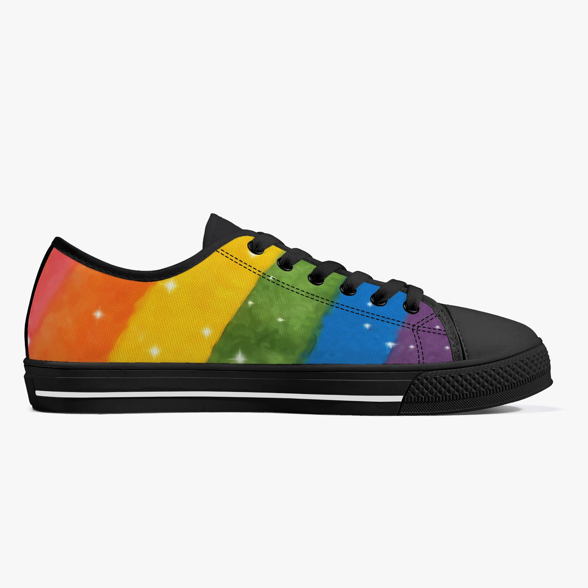 Crake Low Top Rainbow 2 laced custom prints canvas shoes