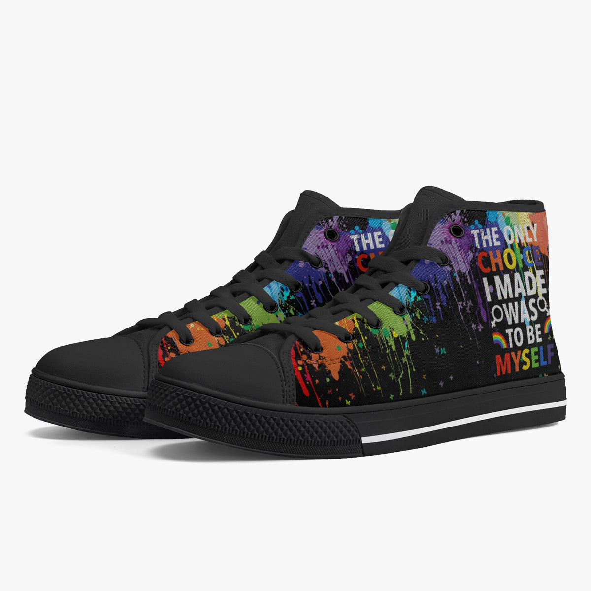Crake High Top The Only Choice I Made Was To Be Myself laced custom prints canvas shoes