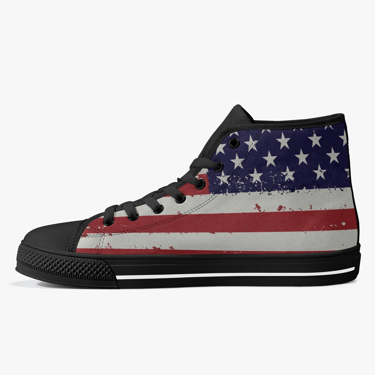 Crake High Top USA laced custom prints canvas shoes
