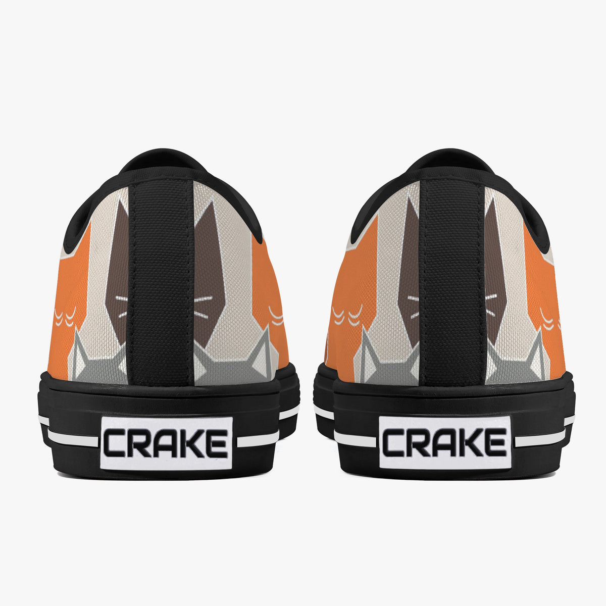 Crake Low Top Polygon Cats laced custom prints canvas shoes