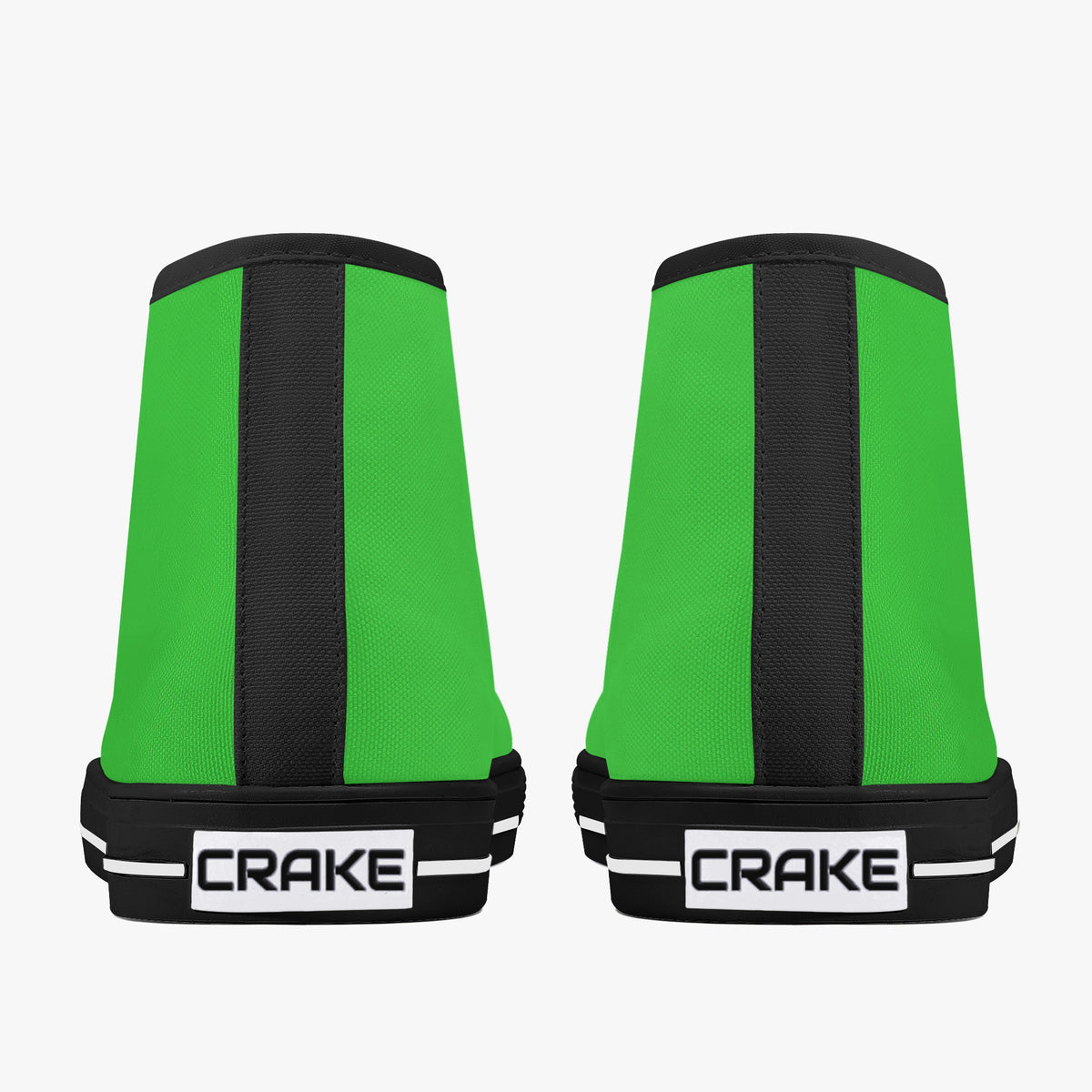 Crake High Top Green laced high top plain color canvas shoes