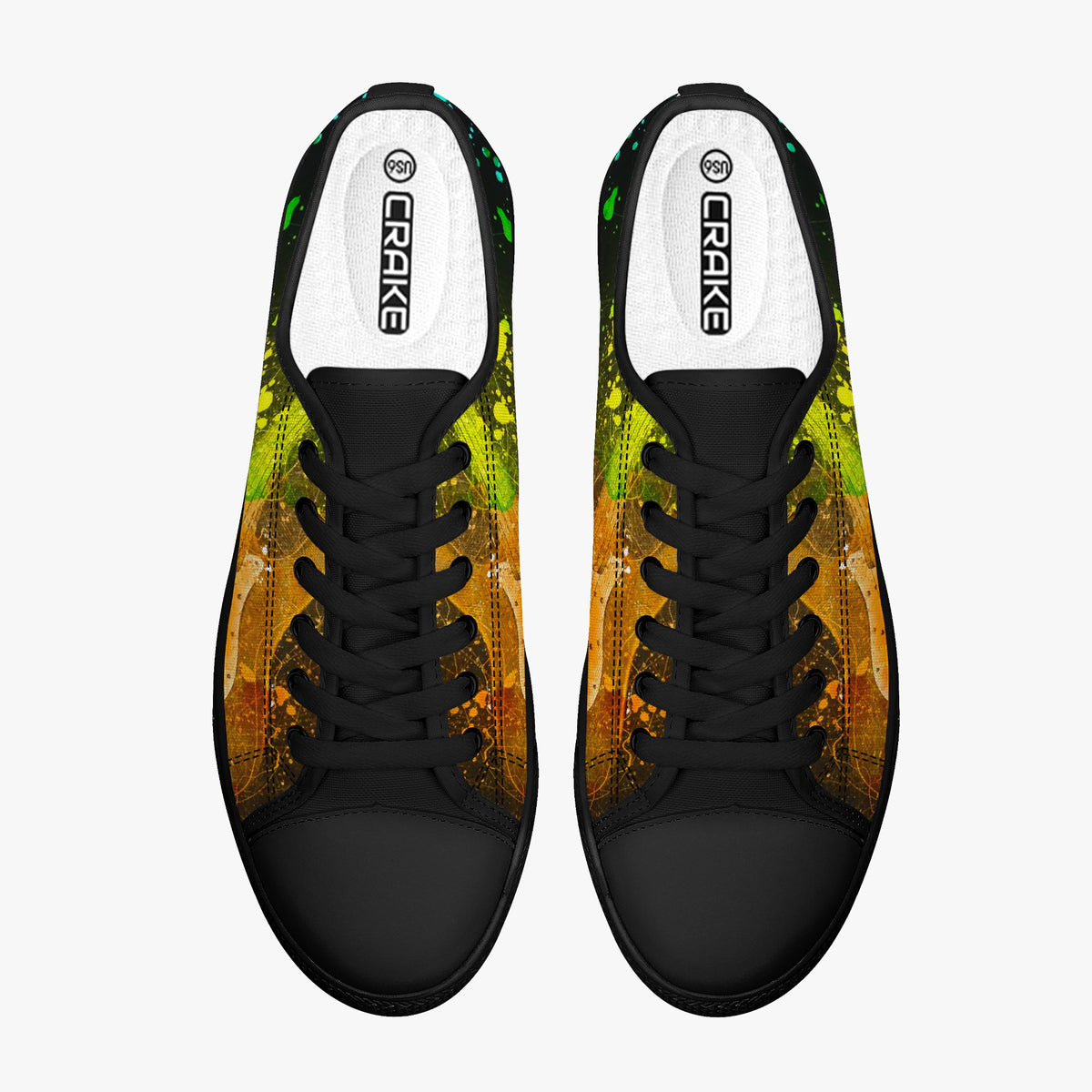 Crake Low Top Faded Guitar laced custom prints canvas shoes