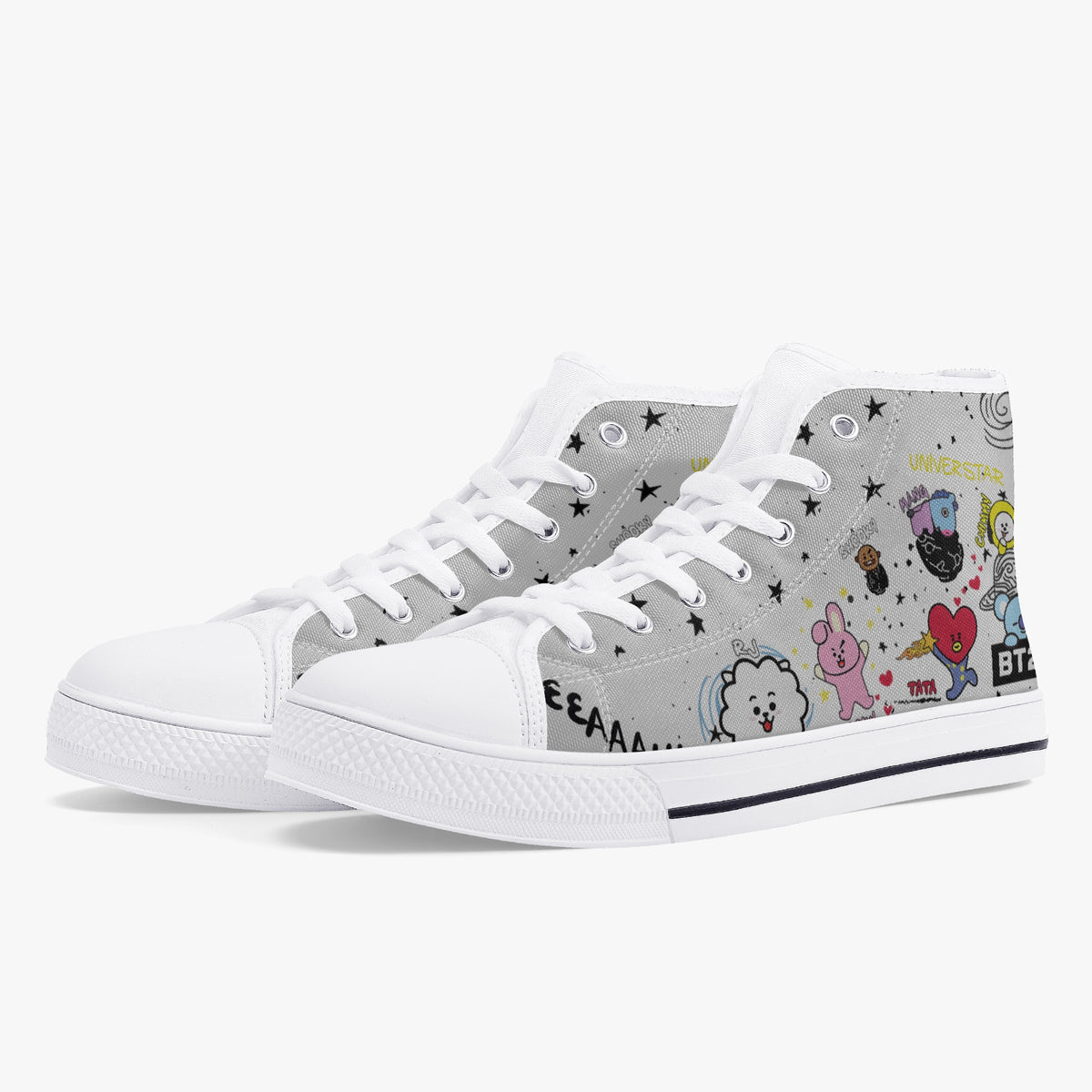 Crake High Top BT21 laced custom prints canvas shoes