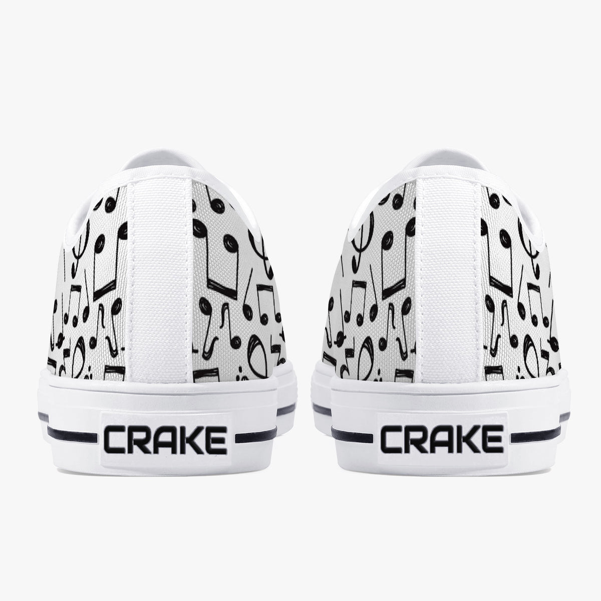 Crake Low Top Music laced custom prints canvas shoes
