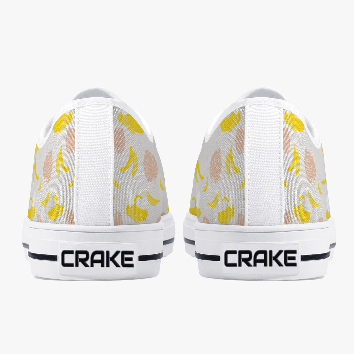 Crake Low Top Bananas laced custom prints canvas shoes