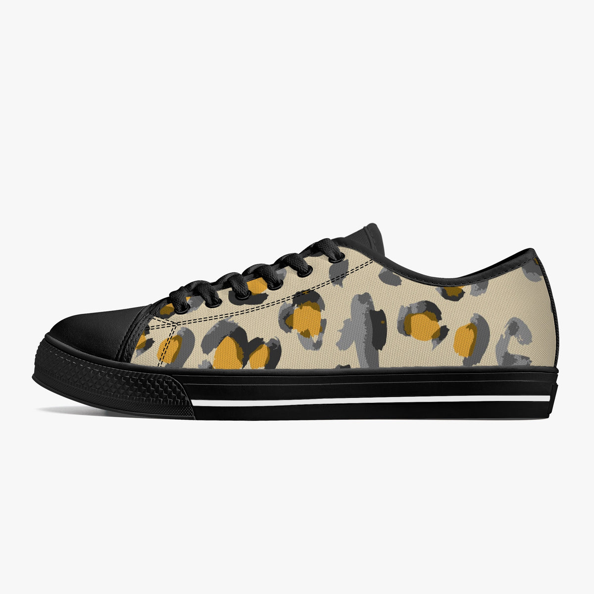 Crake Low Top Awesome Painting laced custom prints canvas shoes