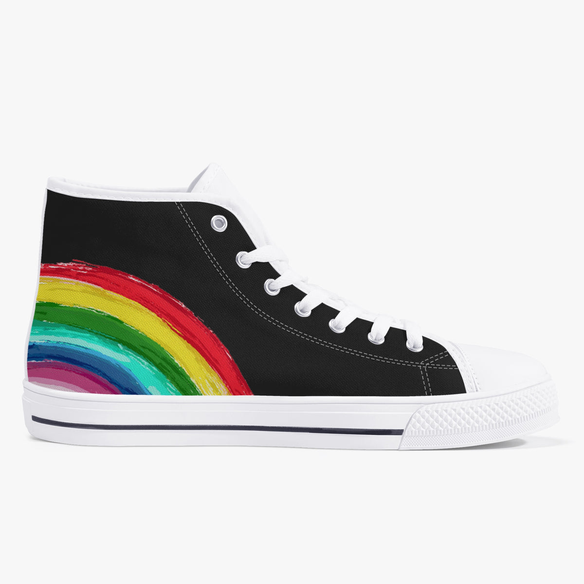 Crake High Top Rainbow 3 laced custom prints canvas shoes